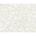 thumbnail image 1 of Flock 4, Glamour Baroque Flower Striped Gloss Embossed Cream Wallpaper Roll, 1 of 2