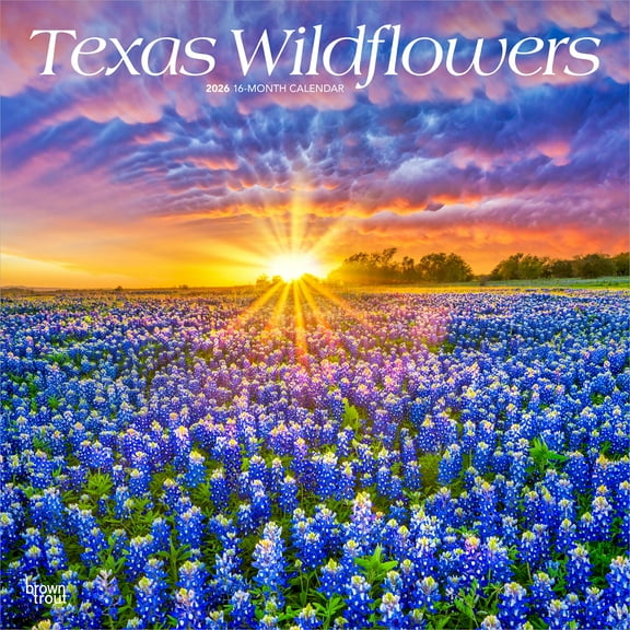 Texas Wildflowers 2026 12x24" (Hanging) Wall Calendar | Plastic-Free | BrownTrout