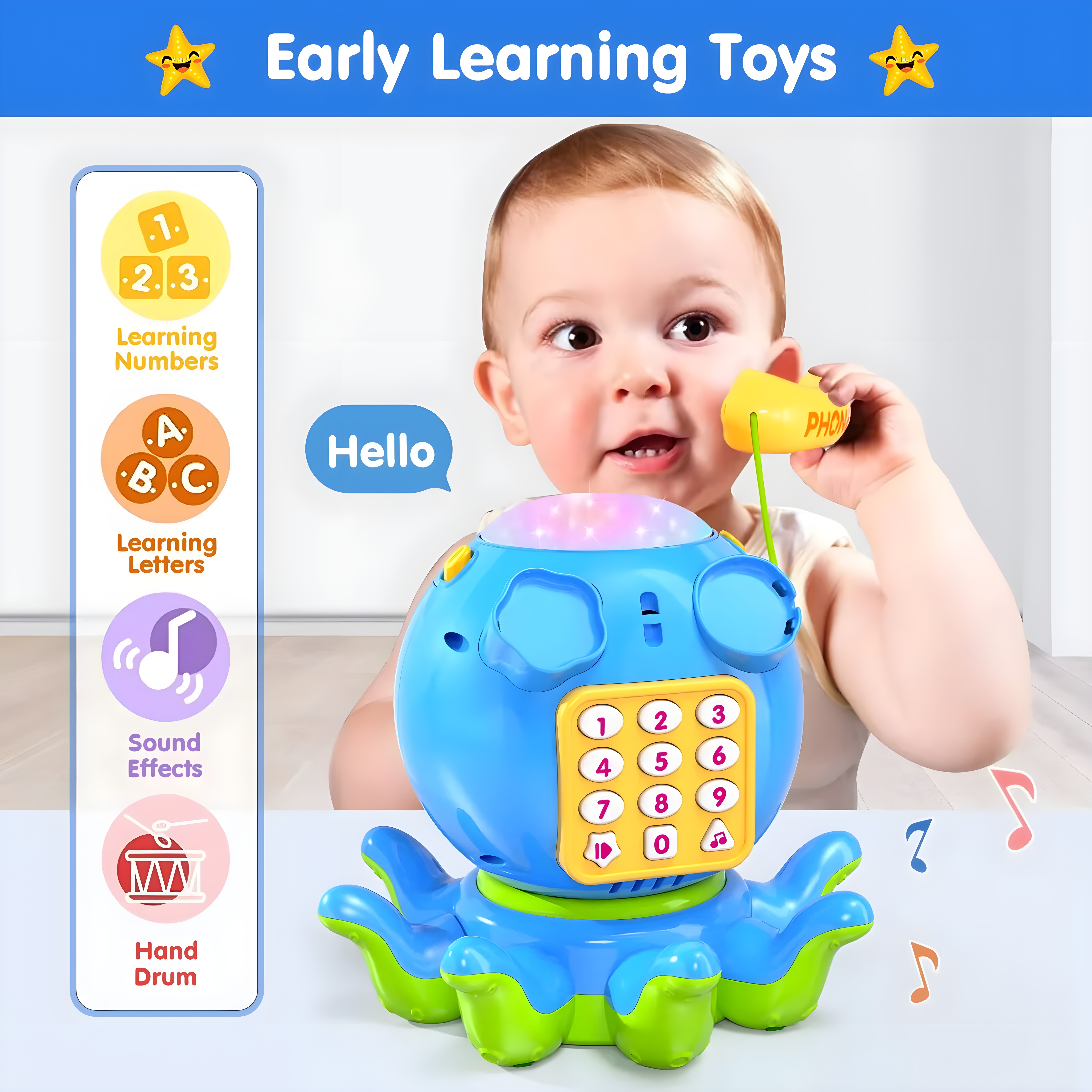 MOONTOY Baby Toys 6-12 Months, Crawling Toys for 3 4 5 6 7 8 9 10 11 12 Months, Infant Light up Music Toys Tummy Time Early Learning Educational Toy 12-18 Months Toddler 1st Boys Girls Birthday Gifts