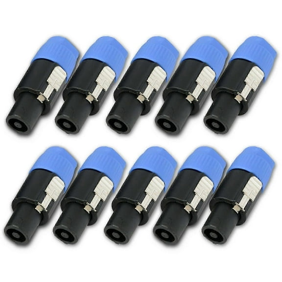 10 Pack Speakon NL2 Male Plug Connector 2 Pole Compatible Audio Speaker Cable Speaker Connector