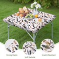 thumbnail image 4 of Colorful Boho Floral Square Tablecloth 34x34 Inch with Elastic Hem for Table Protection, 4 of 6