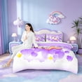 thumbnail image 4 of jejeloiu Cute Uniocrn Twin Bedding Sets 7-Piece,Cartoon Colorful Animal Bedding Comforter Set,Purple heart balloon Sheet Sets For Girls,Ultra Soft Home Decor, 4 of 8