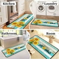 thumbnail image 5 of Teal Kitchen Rugs Set of 2 - Kitchen Floor Mats Non-Slip Backing - Kitchen Mat Washable Doormat Runner Rug Set for Home Accessories and Decor 17x47.2 and 17x30 inches., 5 of 6