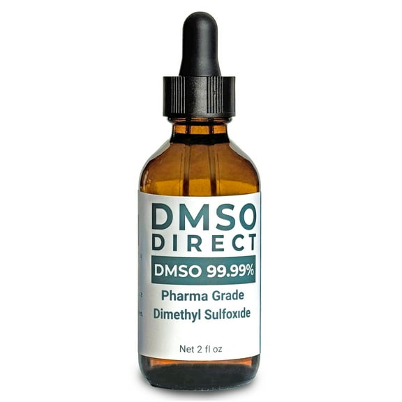DMSO Liquid 99.99% Pharmaceutical Grade Dimethyl Sulfoxide - Glass Dropper 2 oz