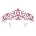 thumbnail image 4 of Twinkseal Durable Carbide Crown 2pcs/set Women Shiny Tiara Belt Set Girls Princess Crown with Combs Birthday Party Decoration Women Tiara Belt Set, 4 of 8