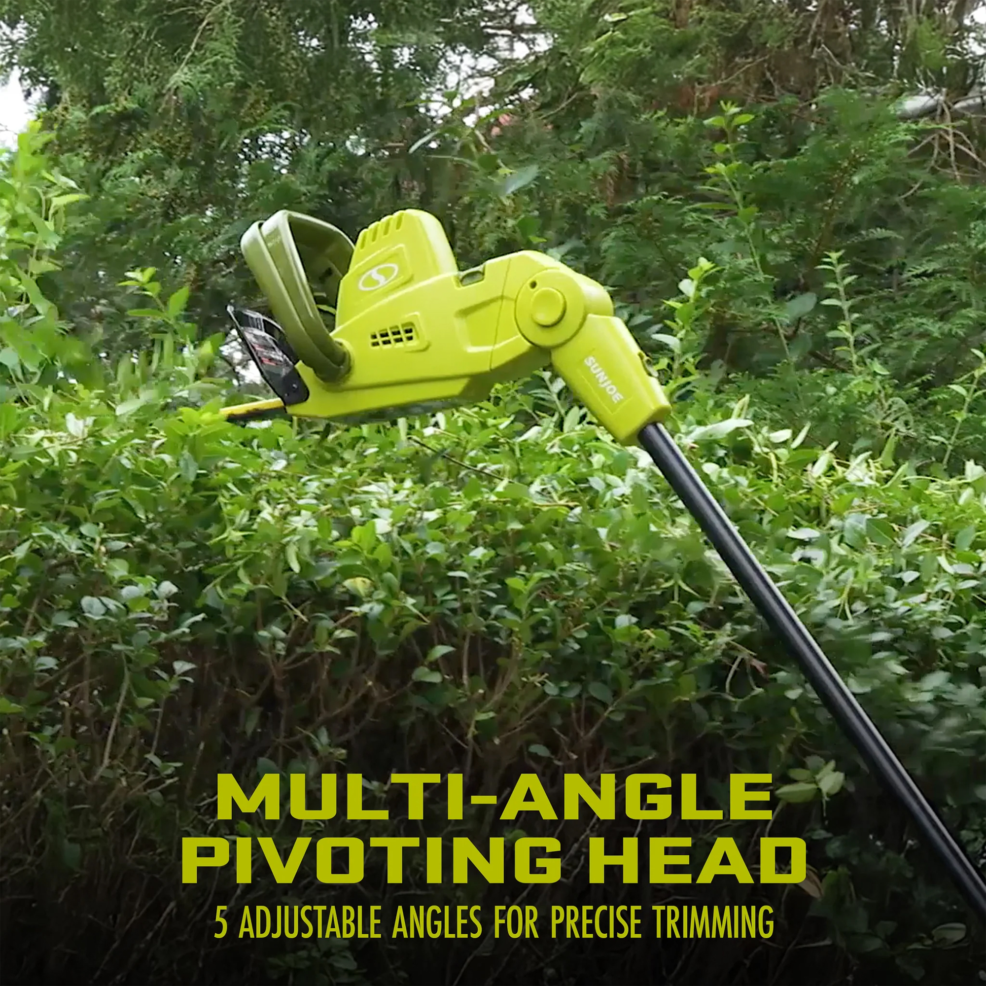 Open Box Sun Joe 19” Electric Pole Hedge Trimmer, Dual Blade Tool SJH904E