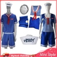 thumbnail image 2 of Stranger Things Season4 Robin Steve Cosplay Disfraz Harrington Scoops Ahoy Adulto Hombres Mujeres Traje De Halloween Marinero Uniforme, 2 of 4