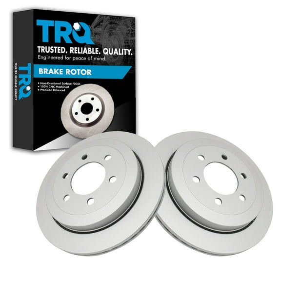 TRQ Rear Brake Rotors Set Vented Premium G-Coated Fits Select 2007-2017 Ford Expedition Lincoln Navigator