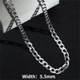 thumbnail image 1 of Collar De Plata De Ley S925 Simple Moda Para Hombres Cadena Lateral Cubana Látigo Gruesa De, 1 of 4