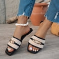 thumbnail image 4 of Taylonsss Women's Plus Size Fashionable Slide-On Flat Sandals with Metal Buckle for Spring and Summer Casual Wear Comfortable Cushioned Open-Toe, 4 of 8