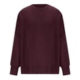 thumbnail image 2 of WTXUE Women's Oversized Batwing Sweaters 2025 Fall Outfits Trendy Crewneck Knit Side Slit Fashion Pullover Tops Tunic Sweater Baggy Soft Sweaters Wine L, 2 of 7