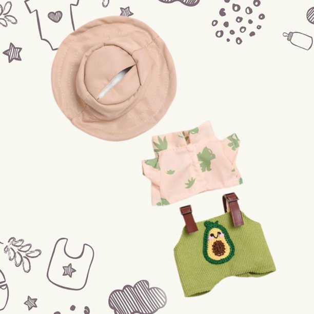 Ropa Para muñecos de peluche CUTICAT Accesorios Para fotos 15 cm 17 cm Verde