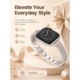 thumbnail image 3 of Wearlizer Slim Stainless Steel Watch Band Compatible with Apple Watch Bands 38/40/41/42/44/45/46/49mm Women Thin Link Bracelet Adjustable Strap for Series 11/10/9/8/7/6/5/4/3/SE/Ultra, 3 of 6