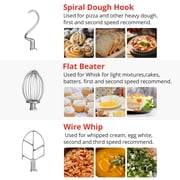 Commercial Food Mixer,10Qt 3 Speed with Stainless Steel Bowl, Dough Hooks, Whisk Beater ,Stand Mixer With Safety Guard 450W,110V for Restaurant, Bakeries,Commercial Kitchen