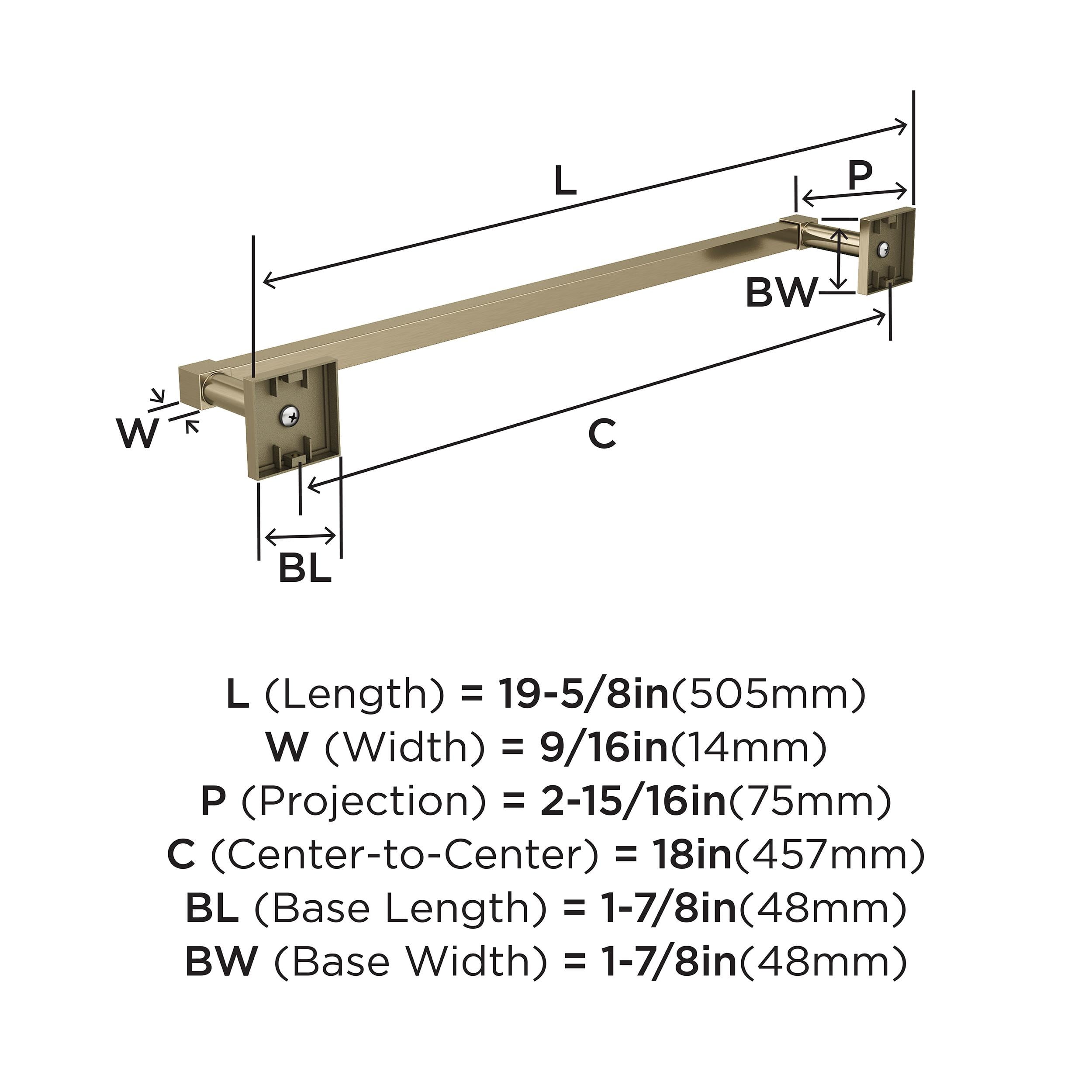 Amerock Appoint Golden Champagne 18 inch (457mm) Towel Bar