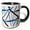 Black/White, variant on 3drose, Seamless Abstract Mint and Black Strips Cut Out Pattern, 11oz Mug