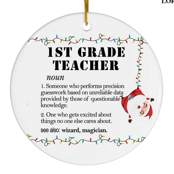 Christmas Ornaments Ornament Kits 2025- 1st Grade Teacher Ornament 2025, 1st Grade Teacher Christmas Tree Decor Ceramic Ornament, Holiday Keepsake, Ornament Gift Exchange