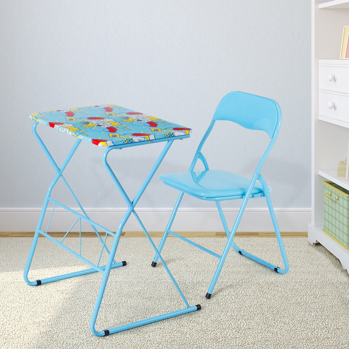 foldable study table and chair set