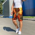 thumbnail image 6 of Pofeuu Sunset Meditating Dog Print Men's Soft Woven Elastic Waistband Sleep Pajama Short-Large, 6 of 6