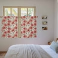 thumbnail image 3 of Spring Flowers Kitchen Curtains 45 Inch Length, Chinese Botanical Pink White Blooms Floral Tiers Curtains for Bathroom Bedroom Cafe, Light Filtering Small Window Treatment Drapes 2 Panels 42"Wx45"L, 3 of 8