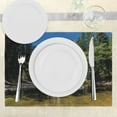 thumbnail image 3 of Ambesonne Nature Place Mats Set of 4, Granite Cliff River, Standard Size, Green Blue, 3 of 6