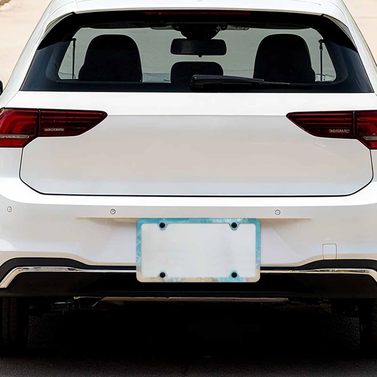 Jeiento Beach Style 2 PCS License Plate Frames with 4 Holes Rounded Corner Licence Plate Frame and Screws Slim Design for Standard US Vehicles