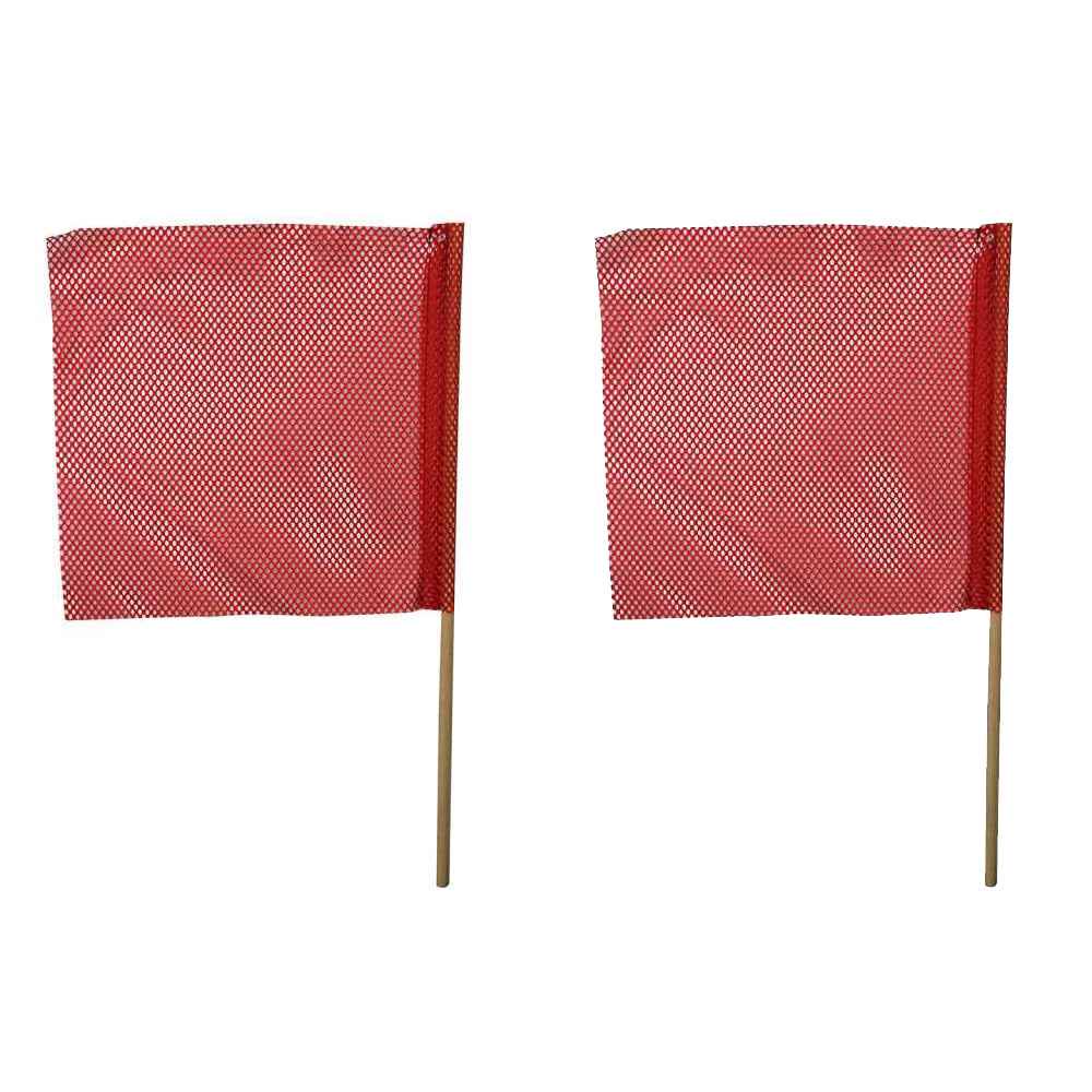 Red Jersey Mesh Safety Flag w/ 32" Dowel 18" x 18" DOT Compliant