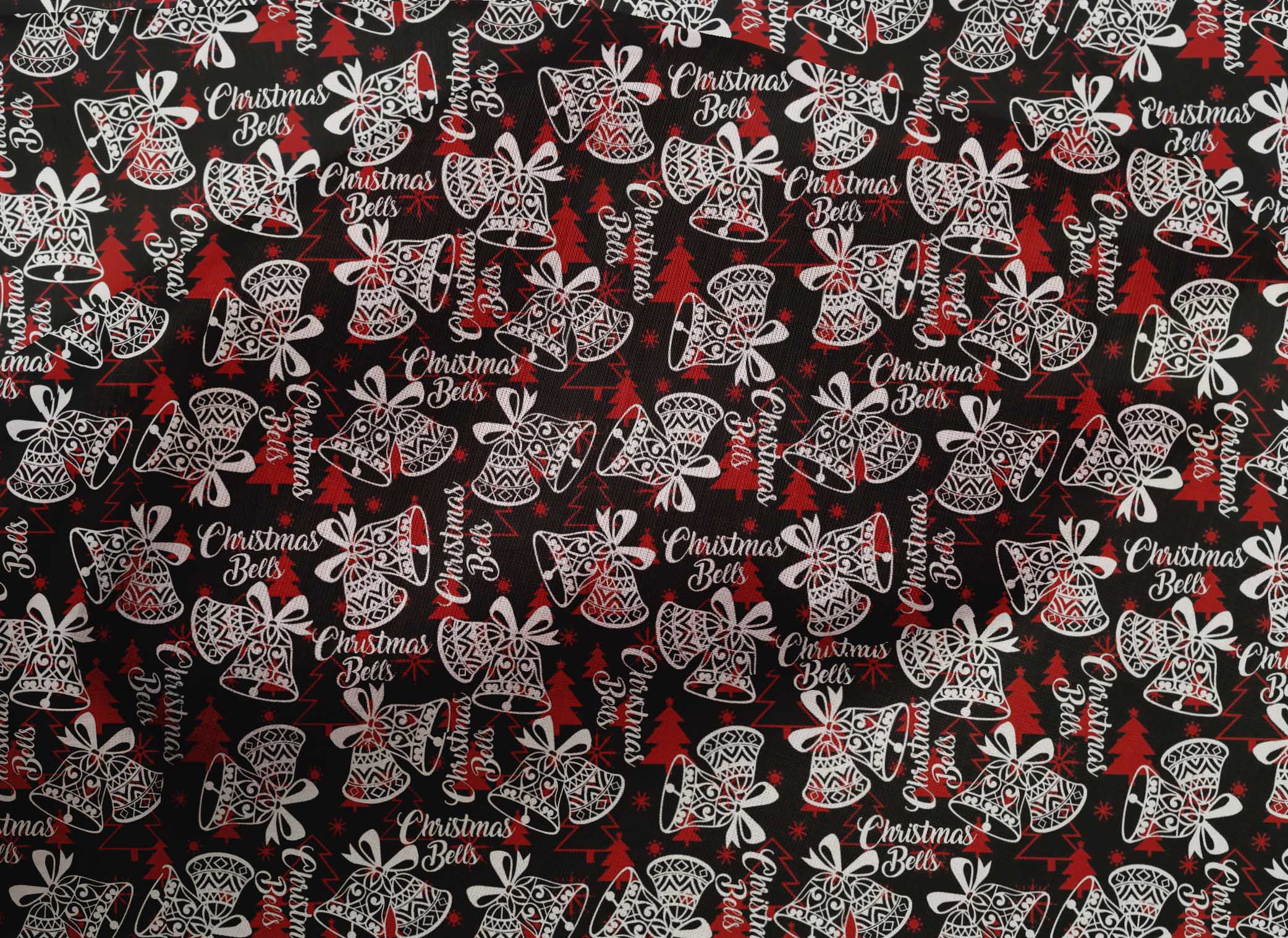 oneOone Cotton Poplin Black Fabric Christmas Craft Projects Decor Fabric Printed By The Yard 56 Inch Wide-AS