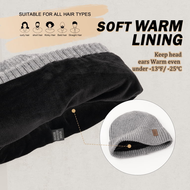 Wmcaps Warm Fleece Lined Beanie Hat, Gray photo 2