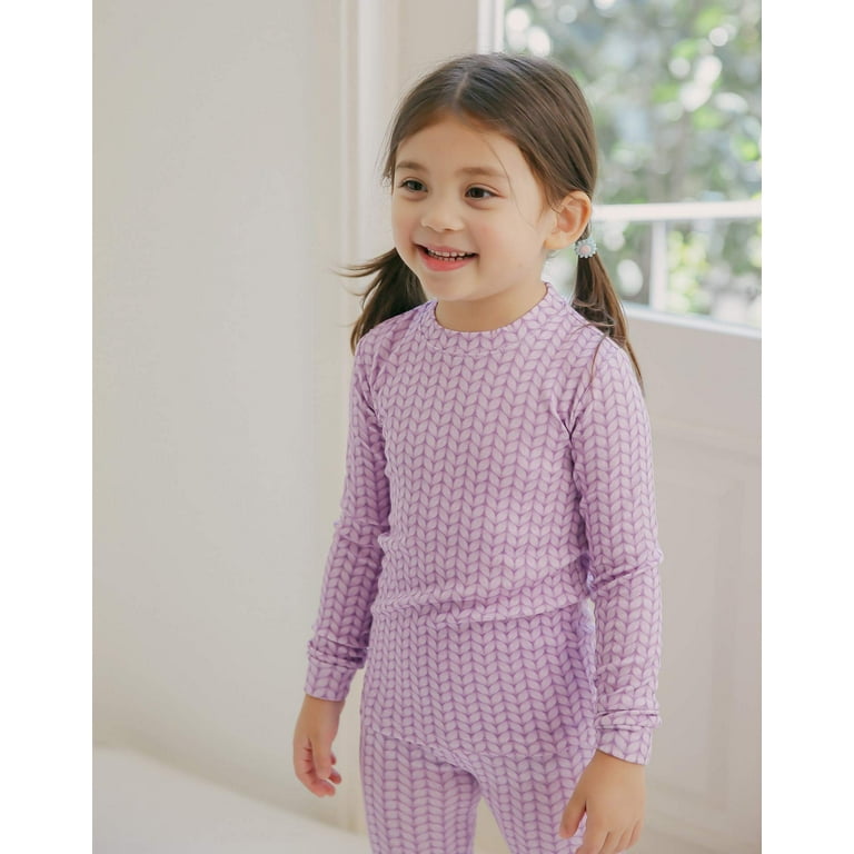  Kids Girls Long Sleeve Modal Sleepwear Pajamas 2pcs