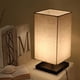 thumbnail image 1 of Sifang Lámpara de mesa de lino estilo chino estilo japonés madera maciza dormitorio mesita de noche lámpara estudio sala de estar lámpara de mesa decorativa, 1 of 5