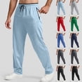 thumbnail image 3 of XINPING Men's Soft Casual Pants Fashion Lounge Pants Elastic Waistband Pleated Slacks Summer Beach Trousers, 3 of 7