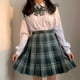 thumbnail image 1 of Faldas plisadas de uniforme escolar para niñas, uniforme escolar japonés, falda a cuadros de cintura alta, uniformes JK sexys para mujer, conjunto completo, 1 of 5