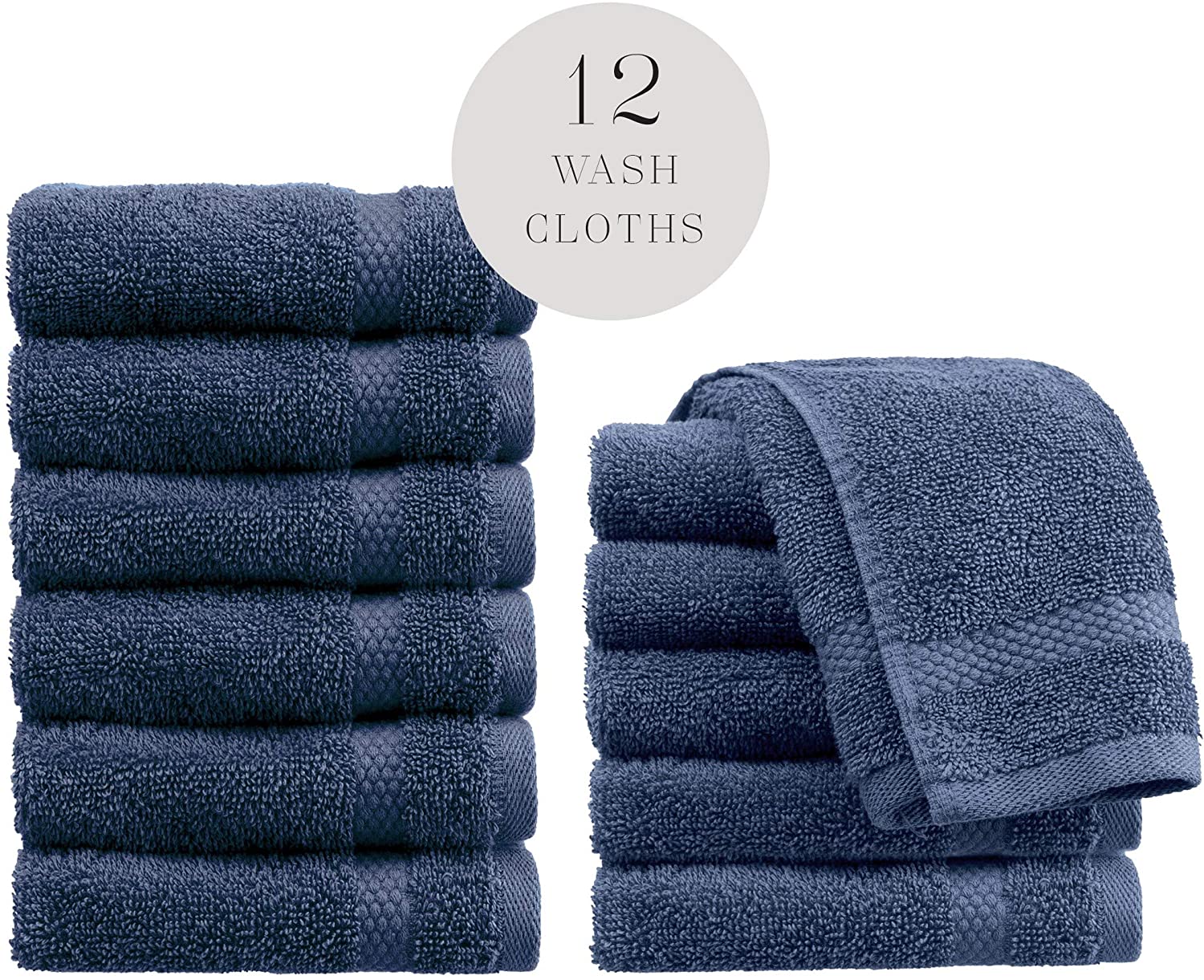 13x13 Hotel Face Towel Burgundy 12//Pack WhiteClassic Luxury Cotton Washcloths