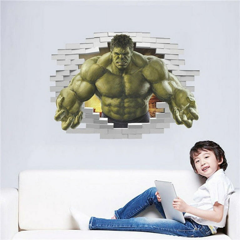 Hulk Marvel Avengers 3d View Wall Sticker Removable Children