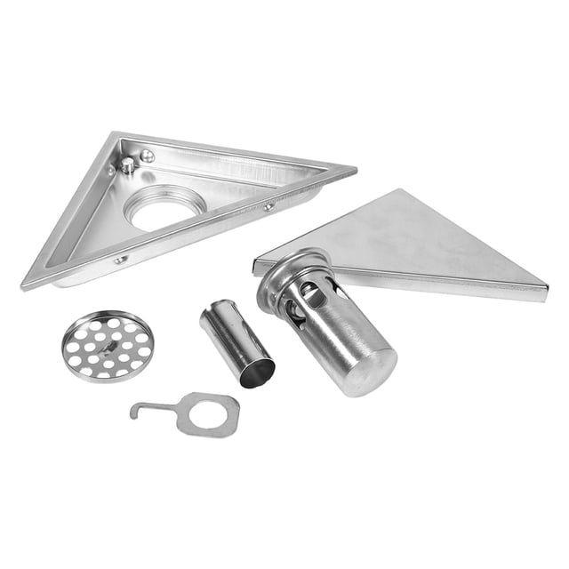 Escurridor de ducha de suelo de baño Invisible antiolor triangular de acero inoxidable # desodorante de agua profunda