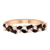 3/4 CT Garnet and Diamond Cluster Half Eternity Band Ring, Rose Gold, Size:US 7.50