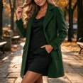 thumbnail image 5 of VEKDONE Womens Pea Coat Notch Lapel Double Breasted Trench Coats Relaxed Fit Button Cuffs Side flap Pockets Overcoat Business Casual Fall Winter Outerwear, 5 of 8