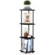 thumbnail image 1 of 5 Tier Corner Display Rack Multipurpose Shelving Unit, Dark Cherry/Black, 1 of 7