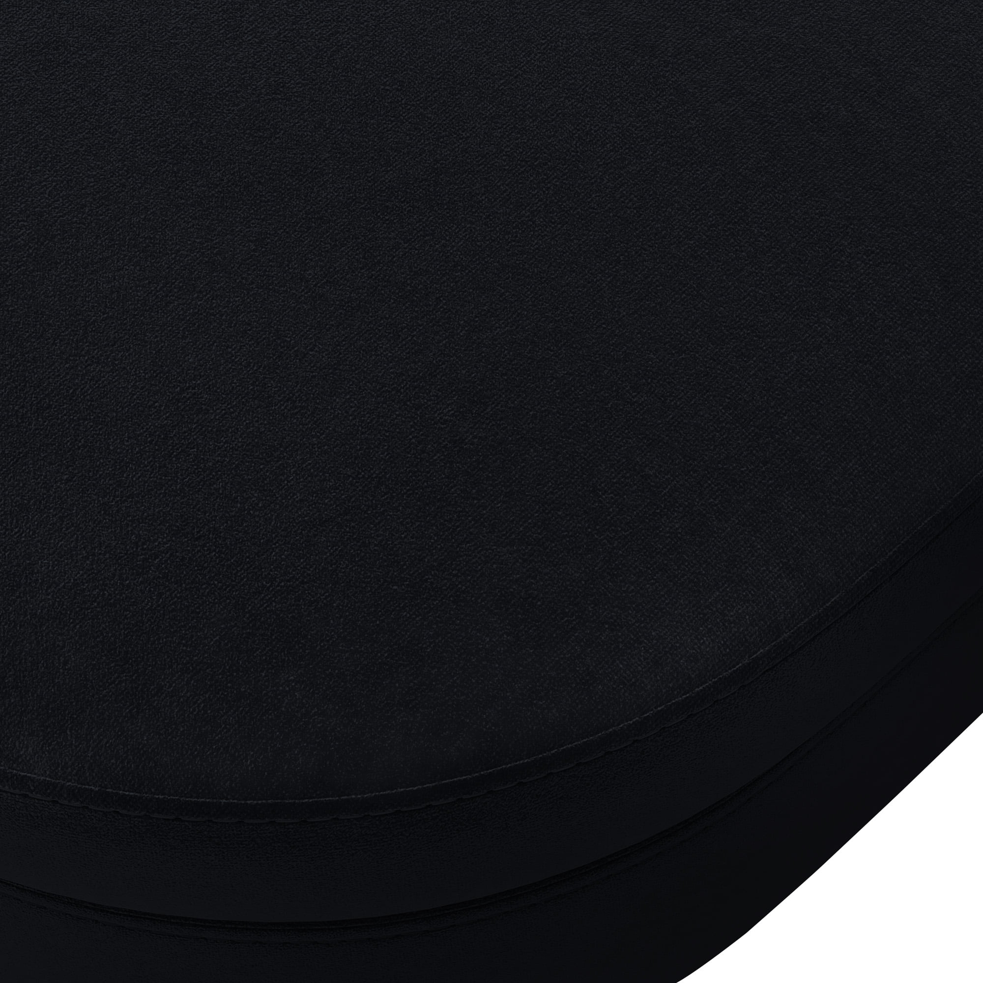 Oval Flannel Storage Ottoman Bench, Upholstered Footstool with Metal Legs, 43.5"x16"x16", 250lbs Capacity for Home Decor
