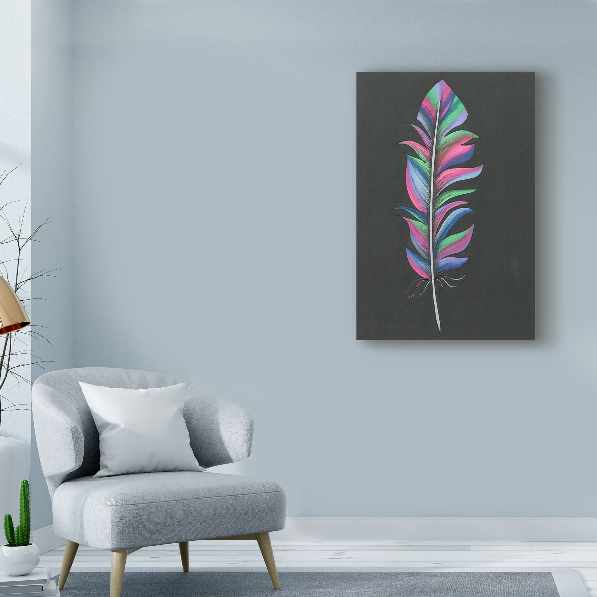 Trademark Fine Art 'Colorful Feather' Canvas Art by Nicky Kumar