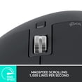 thumbnail image 4 of Logitech MX Master 3S - Wireless Performance Mouse with Ultra-fast Scrolling, Ergo, 8K DPI, Track on Glass, Quiet Clicks, USB-C, Bluetooth, Windows, Linux, Chrome - Graphite, 4 of 9