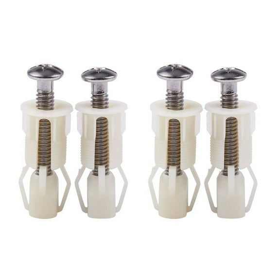 4Pcs DIY Plastic Toilet Seat Screws Fixings Fit Toilet Seats Hinges Repair Tools Type&Size:4 38mmx5mm,4pcs 38Mmx5mm Block Toilet Seat Screws,White