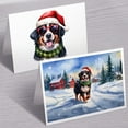thumbnail image 3 of Hello Winter Bernese Mountain Dog Frosty Morning Walk Welcome Snowy Christmas 7x5in Folded Greeting Card Berner Lover Gifts Single Note Card with Envelope - 02018, 3 of 5