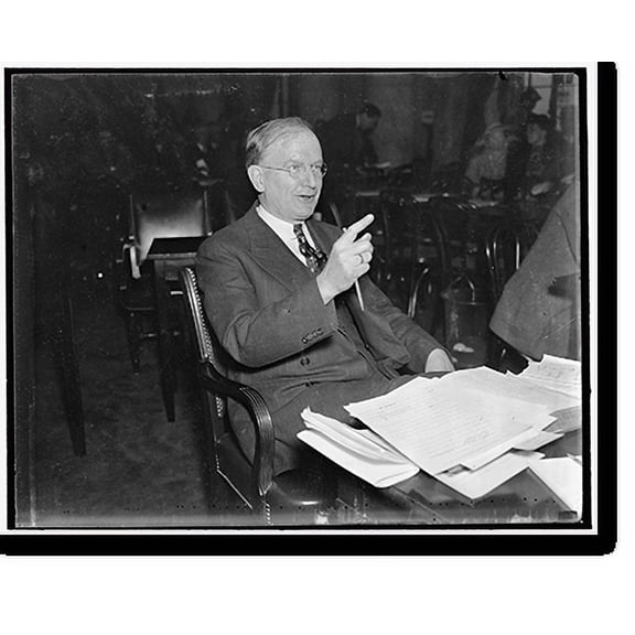 Historic Print, For Constitutional amendment. Washington, D.C., Mar. 22. Senator Burton K. Wheeler of Montana who was the chief witness on the stand today at the Senate Judiciary hearin16" x 20"