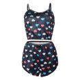 thumbnail image 4 of ZAXARRA Pyjama Femme Été 2Pcs Ensembles Sans Manches Camisole Dos + Motif Imprimé Velours Short, 4 of 9