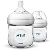 Philips Avent Natural Baby Bottle, Clear, 4oz, 2pk, SCF010/27