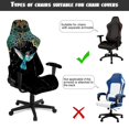 thumbnail image 6 of SCRAWLGOD Hummingbird Floral Print Cyan Black 4 PCS Gaming Chair Covers Slipcovers with Armrest Covers, Stretch Game Computer Office Desk Chair Cover Protector,Rotating Armchair Covers, 6 of 7
