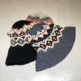 thumbnail image 6 of CoCopeaunts Wide Brim Bucket Hats Vintage Pattern Wool Pure Hand Crochet Coarse Wool Autumn Winter Fisherman Hat for Women, 6 of 8
