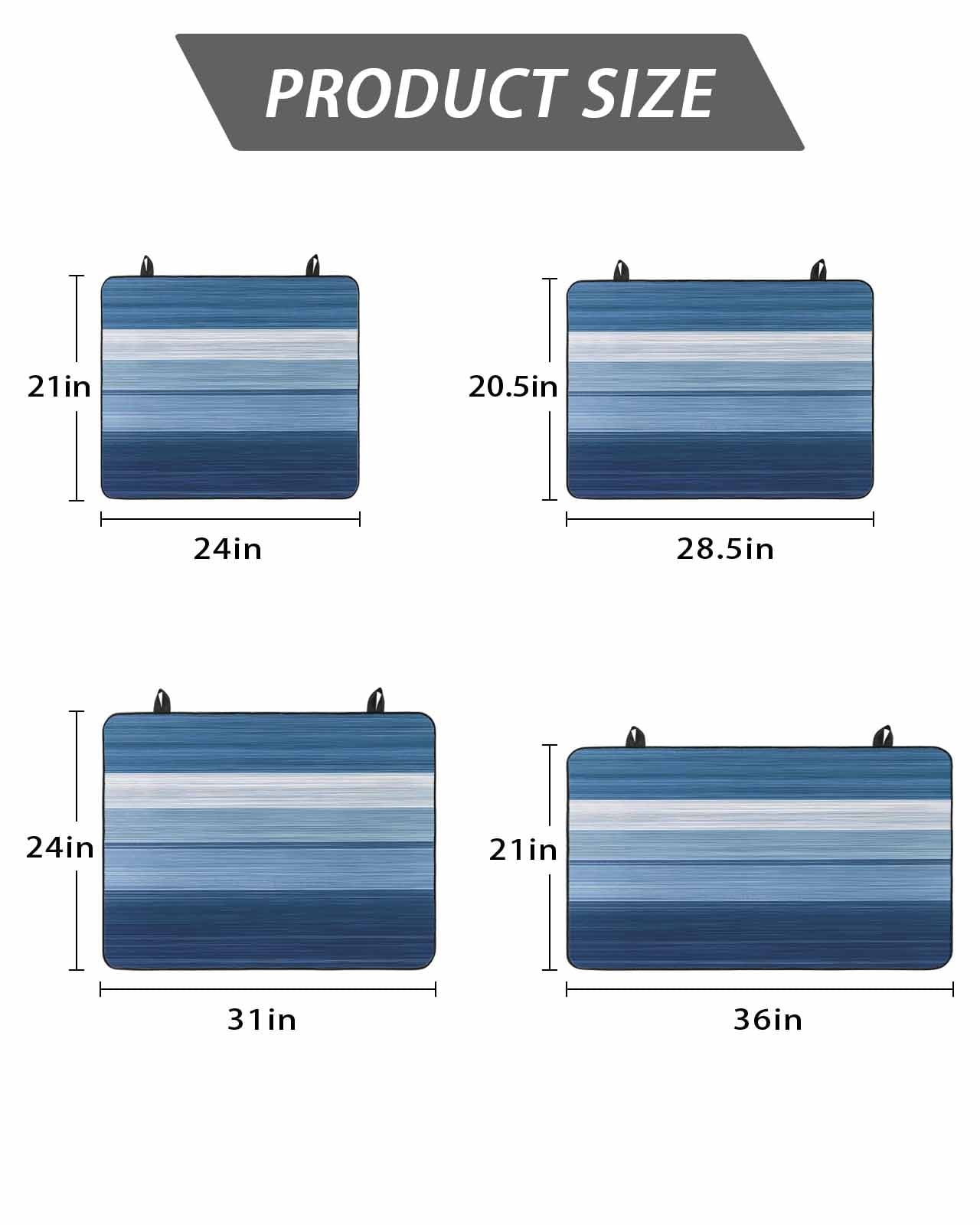 Stove Top Covers for Electric Stove, Blue Ombre Stripe Glass Stovetop Cover Protector, Farmhouse Striped Modern Abstract Art Induction Cooktop Protector Oven Mat for Kitchen Countertop 24"x21"